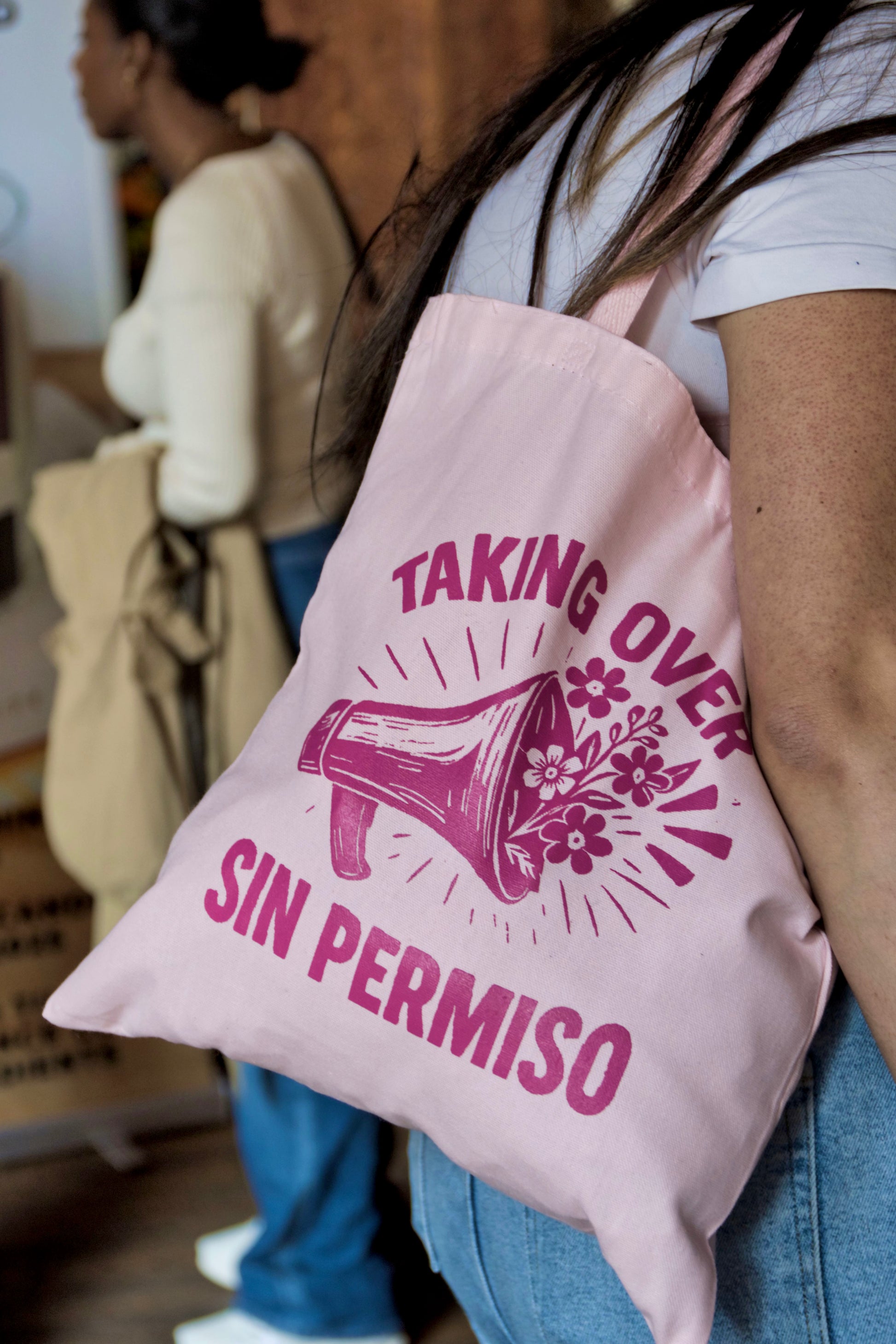 Sin Permiso Tote Bag - Pink on Pink